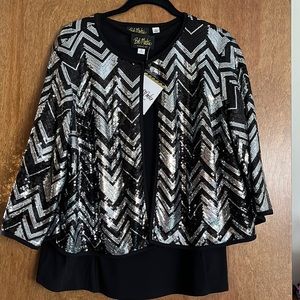 3/4 sleeve jacket and matching top in size 1X never worn